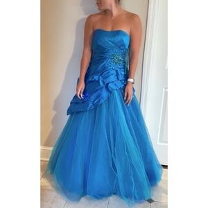 Sherri Hill Beaded Ball Gown Blue